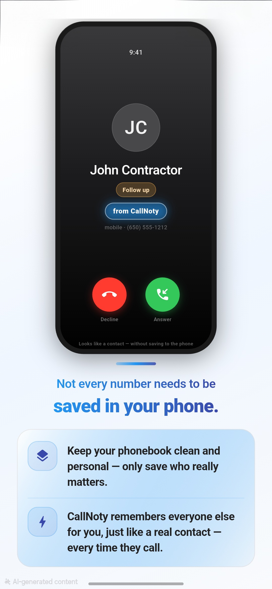 CallNoty follow-up reminder screenshot
